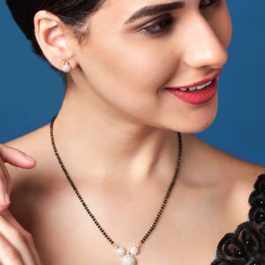 18 KT Gold Plated Zirconia Studded Mangalsutra - Gold
