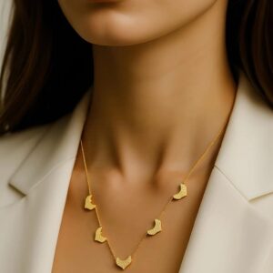 18K Gold Plated Stainless Steel Tarnish-Free Waterproof Statement Necklace and Chains - Gold