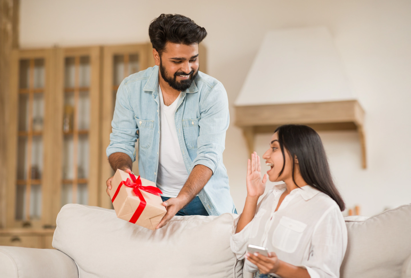 hindu-man-surprises-woman-with-gift-her-excitement-visible