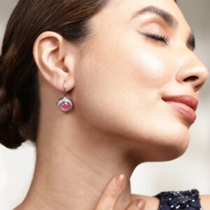 Radiant Allure Rhodium Plated Zirconia Studded Earrings - Silver