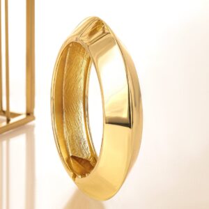18K Gold-Plated Bold Dome Design Statement Kada Bracelet – Perfect for Luxe & Contemporary Styling - Gold