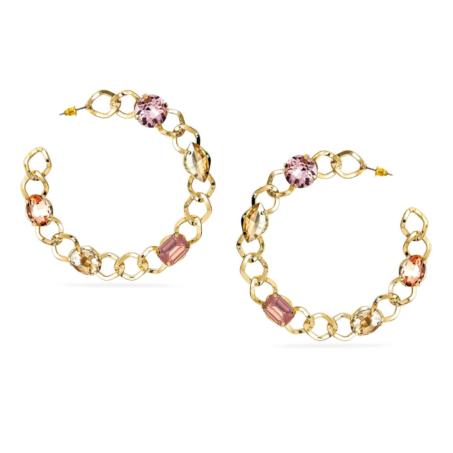 rubans-18k-gold-plated-chain-link-hoop-earrings-with-pink-crystal-stones-hoop-earrings-37619071811758.jpg