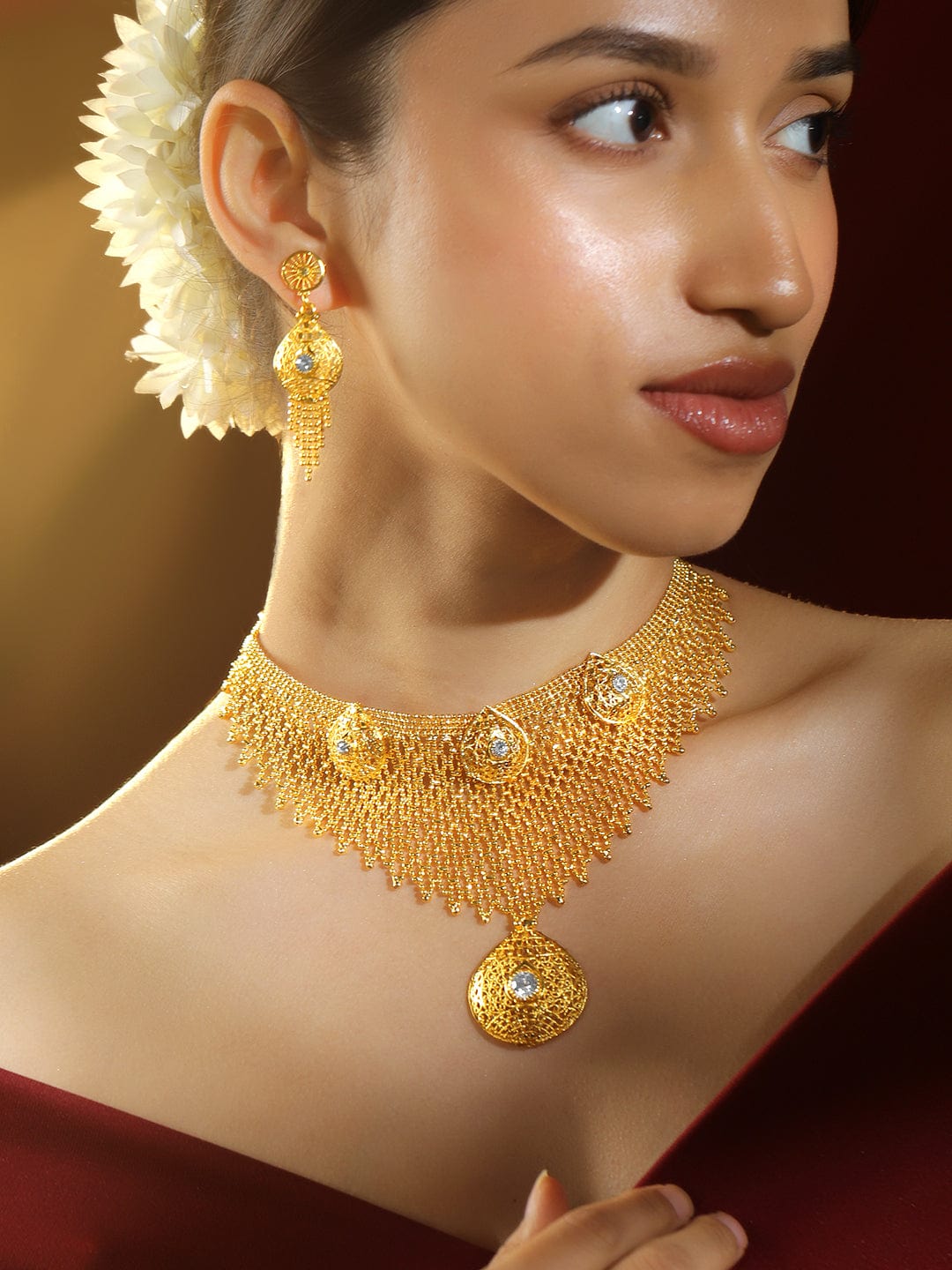 rubans-18k-gold-plated-handcrafted-filigree-mesh-statement-choker-necklace-set-with-dome-motif-fringe-accents-for-women-necklace-set-1147278458.jpg
