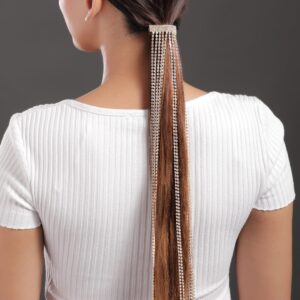 18K Gold-Plated Multilayer Sparkling Zirconia Studded Hair Accessory Set for Women - Gold