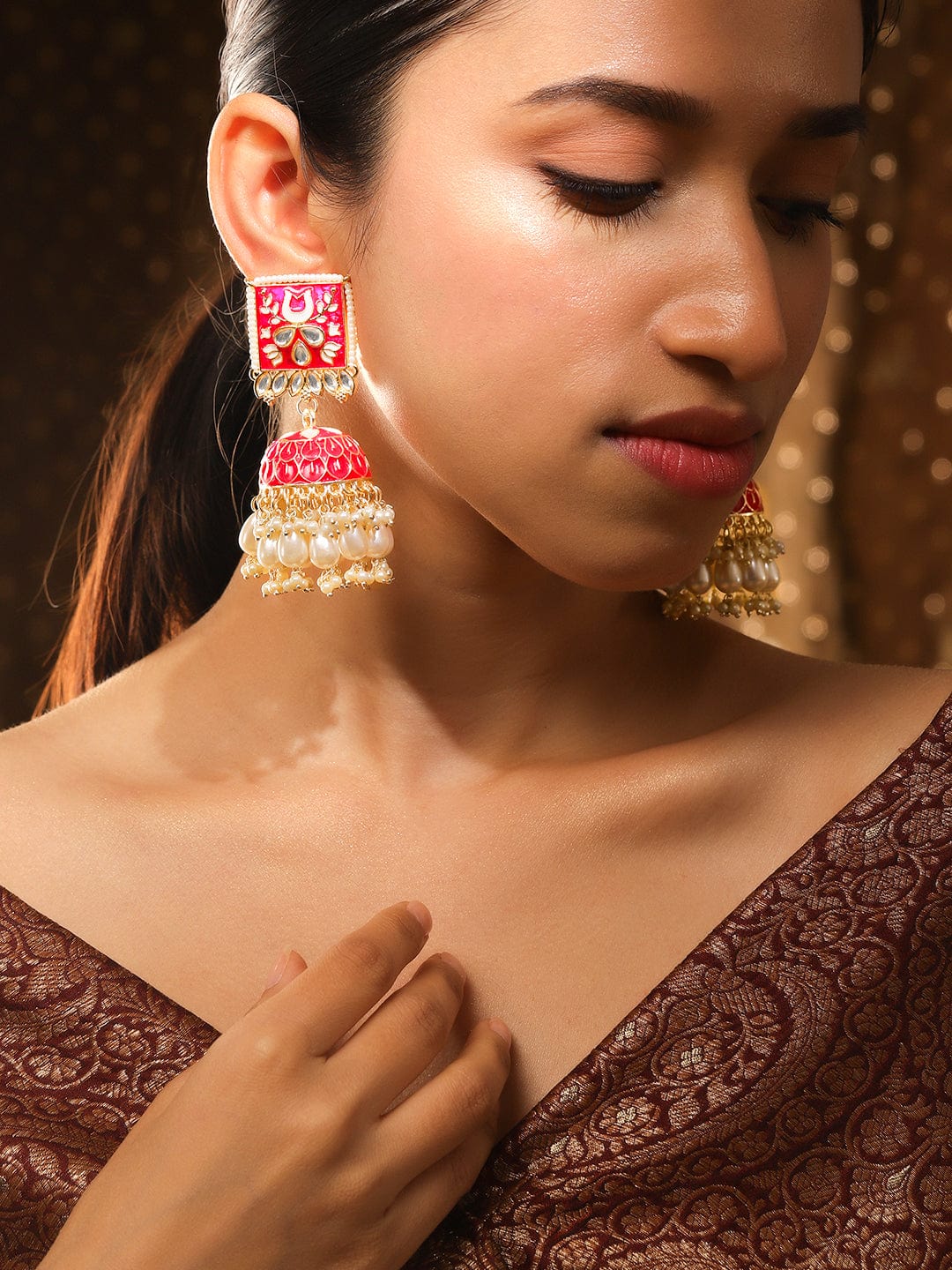 rubans-18k-gold-plated-pink-kundan-studded-enamel-handcrafted-dome-jhumkas-with-white-beads-jhumka-earrings-1150851950.jpg
