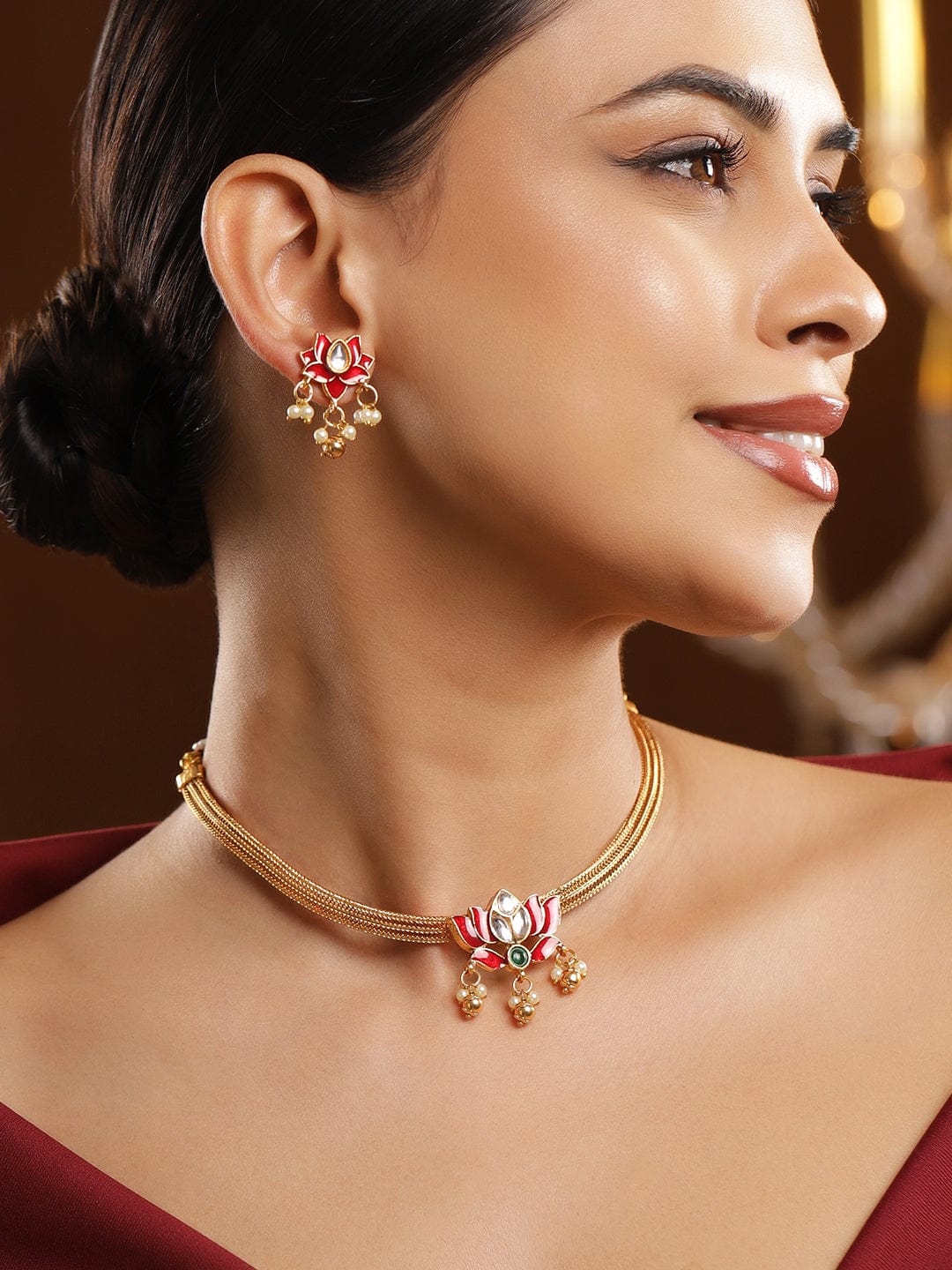 rubans-18k-gold-plated-red-enamel-lotus-motif-pearl-beaded-brass-choker-necklace-set-necklace-set-1180615400.jpg