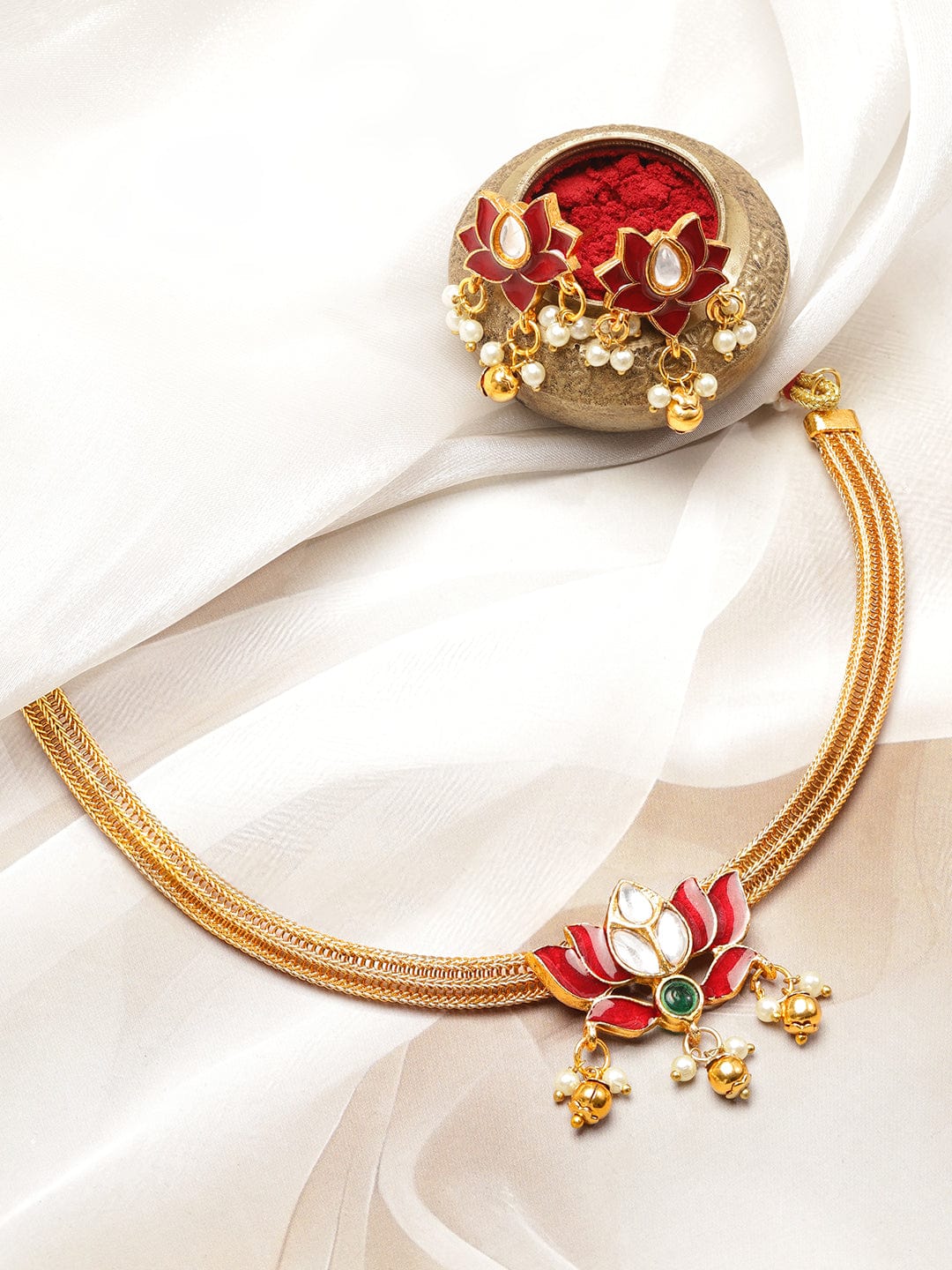 rubans-18k-gold-plated-red-enamel-lotus-motif-pearl-beaded-brass-choker-necklace-set-necklace-set-1180615401.jpg