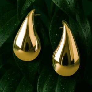 18K Gold Plated Stainless Steel Tarnish-Free Waterproof Demi-Fine TearDrop Earrings