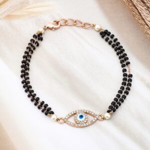 18K Rose Gold-Plated Evil Eye Hand Mangalsutra Bracelet - Rose Gold