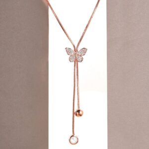 Rose Gold White Brass Rose Gold-Plated Necklace - Rose Gold