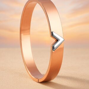18K Rose Gold-Plated Stainless Steel Tarnish-Free Waterproof Demi-Fine Kada Bracelet