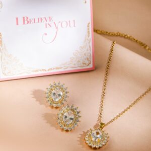 18KT Gold-Plated Crystal-Studded Jewellery Set - Gold