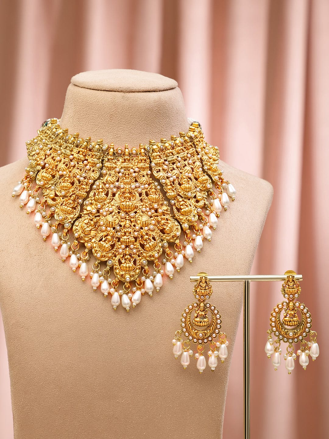 rubans-22k-gold-plated-divine-lakshmi-temple-choker-necklace-set-with-white-pearl-drops-necklace-set-1173963193.jpg