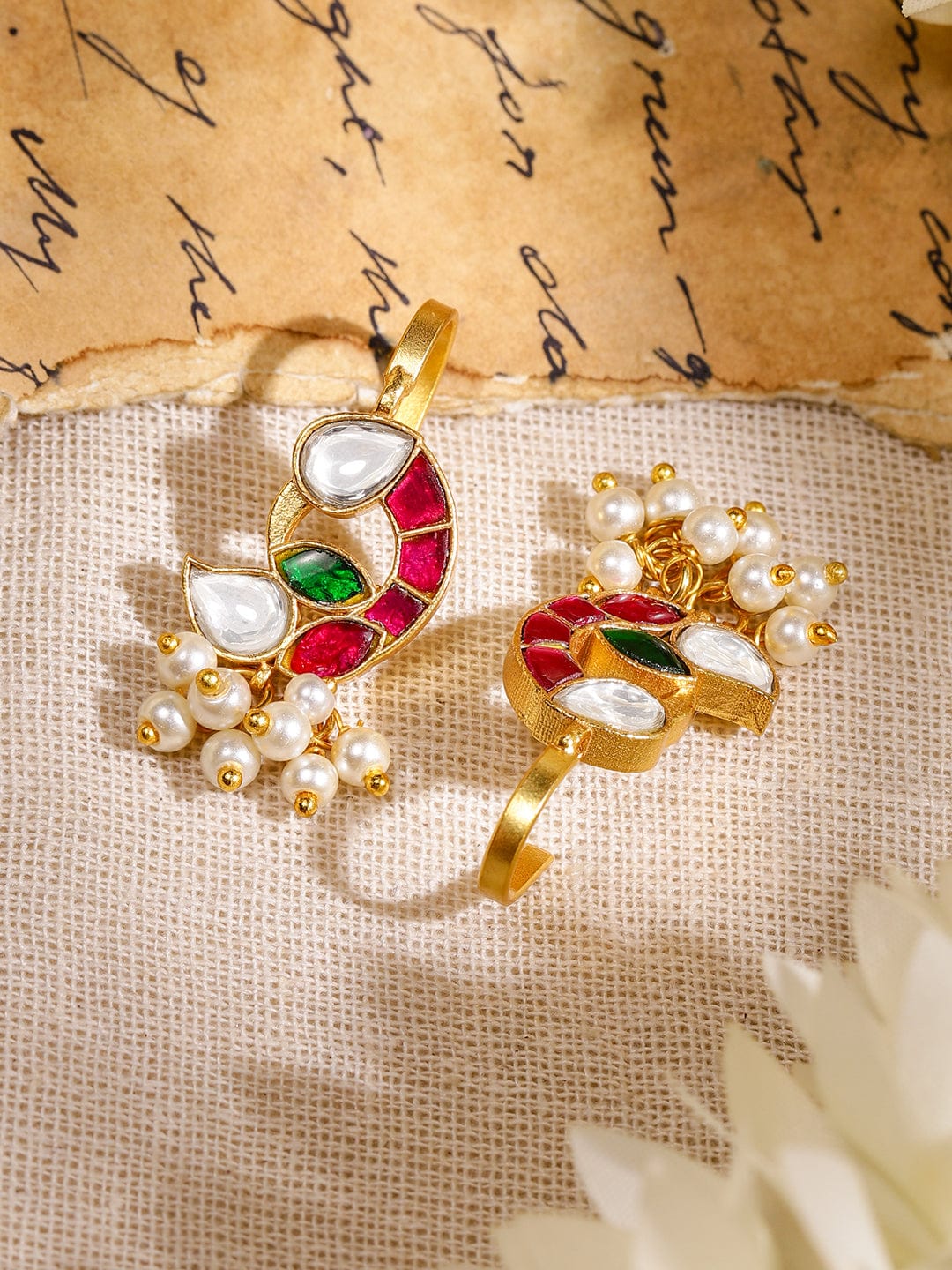 rubans-22k-gold-plated-handcrafted-ruby-pink-emerald-green-white-kundan-studded-lotus-design-minimal-ear-cuff-with-pearl-drop-for-women-copy-ear-cuff-earrings-1147461776.jpg