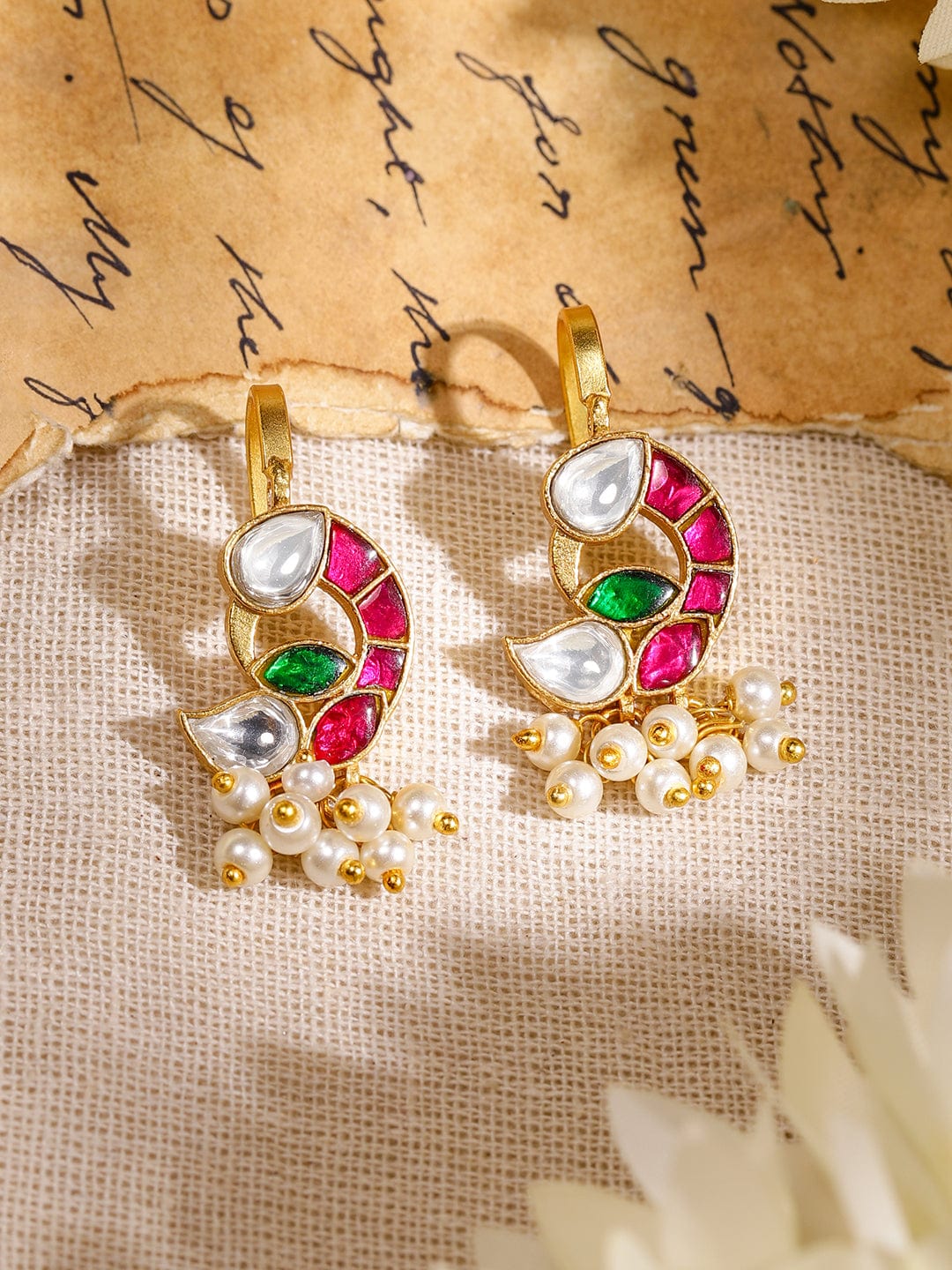 rubans-22k-gold-plated-handcrafted-ruby-pink-emerald-green-white-kundan-studded-lotus-design-minimal-ear-cuff-with-pearl-drop-for-women-copy-ear-cuff-earrings-1147461778.jpg