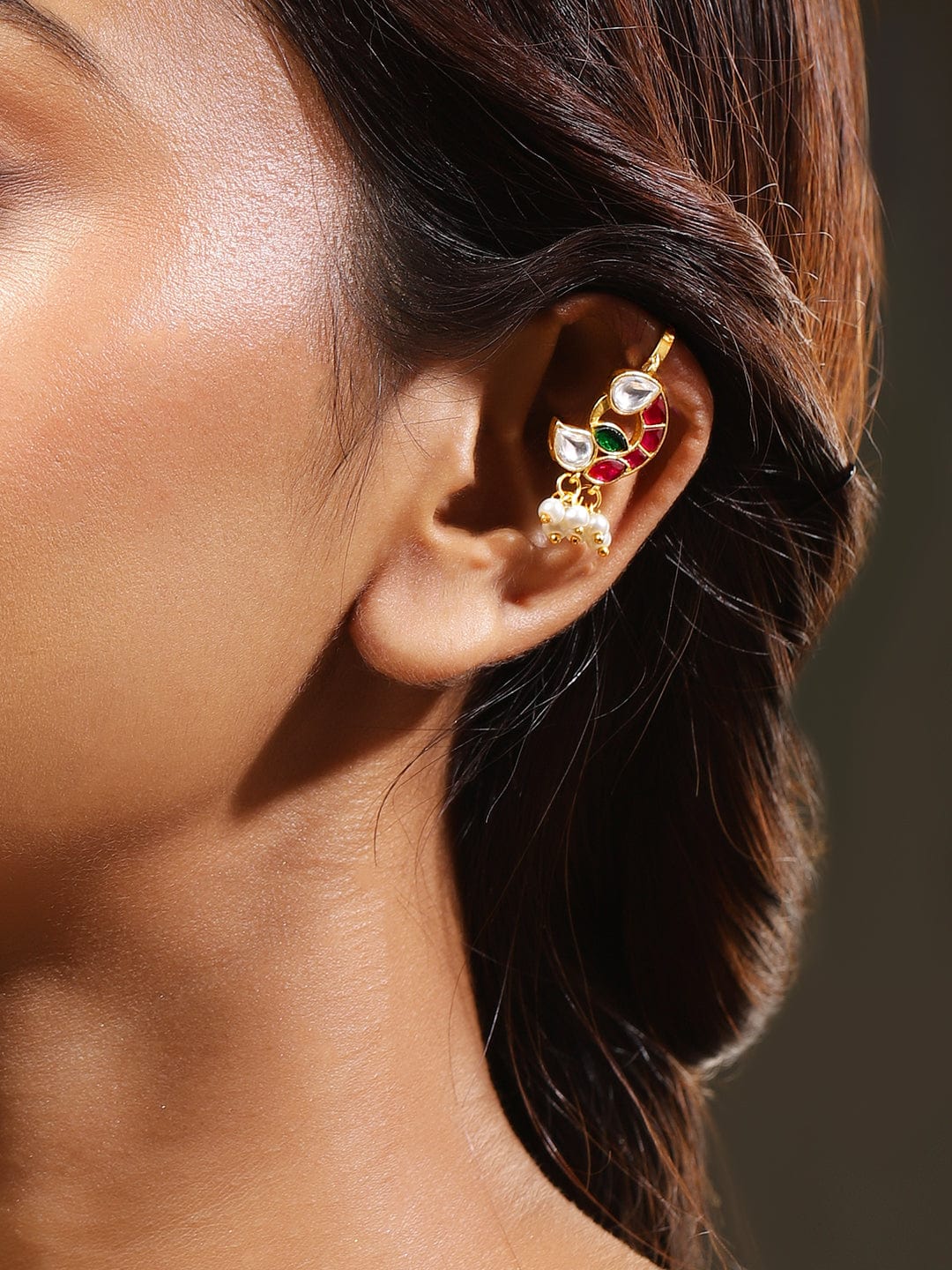 rubans-22k-gold-plated-handcrafted-ruby-pink-emerald-green-white-kundan-studded-lotus-design-minimal-ear-cuff-with-pearl-drop-for-women-copy-ear-cuff-earrings-1147461779.jpg