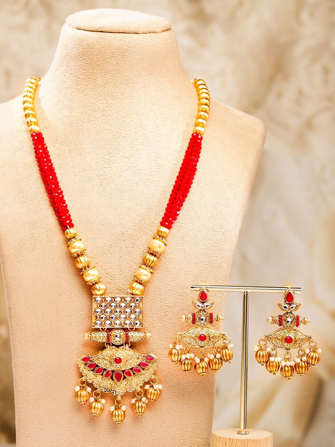 rubans-22k-gold-plated-kundan-jewellery-set-with-ruby-red-beaded-multistrand-golden-bead-necklaces-necklace-sets-chains-mangalsutra-1151354676.jpg