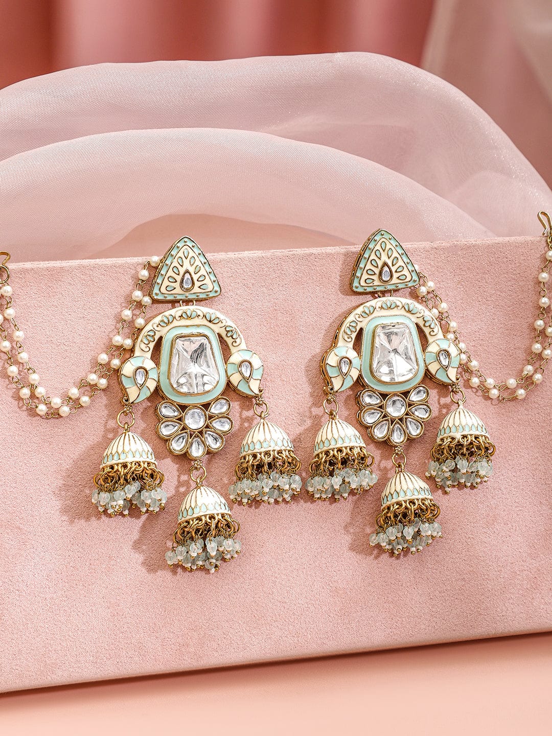 rubans-22k-gold-plated-mint-green-pastel-pink-enamel-white-kundan-studded-chandbali-jhumka-earrings-with-pearl-beading-ear-chain-earrings-1168083127.jpg