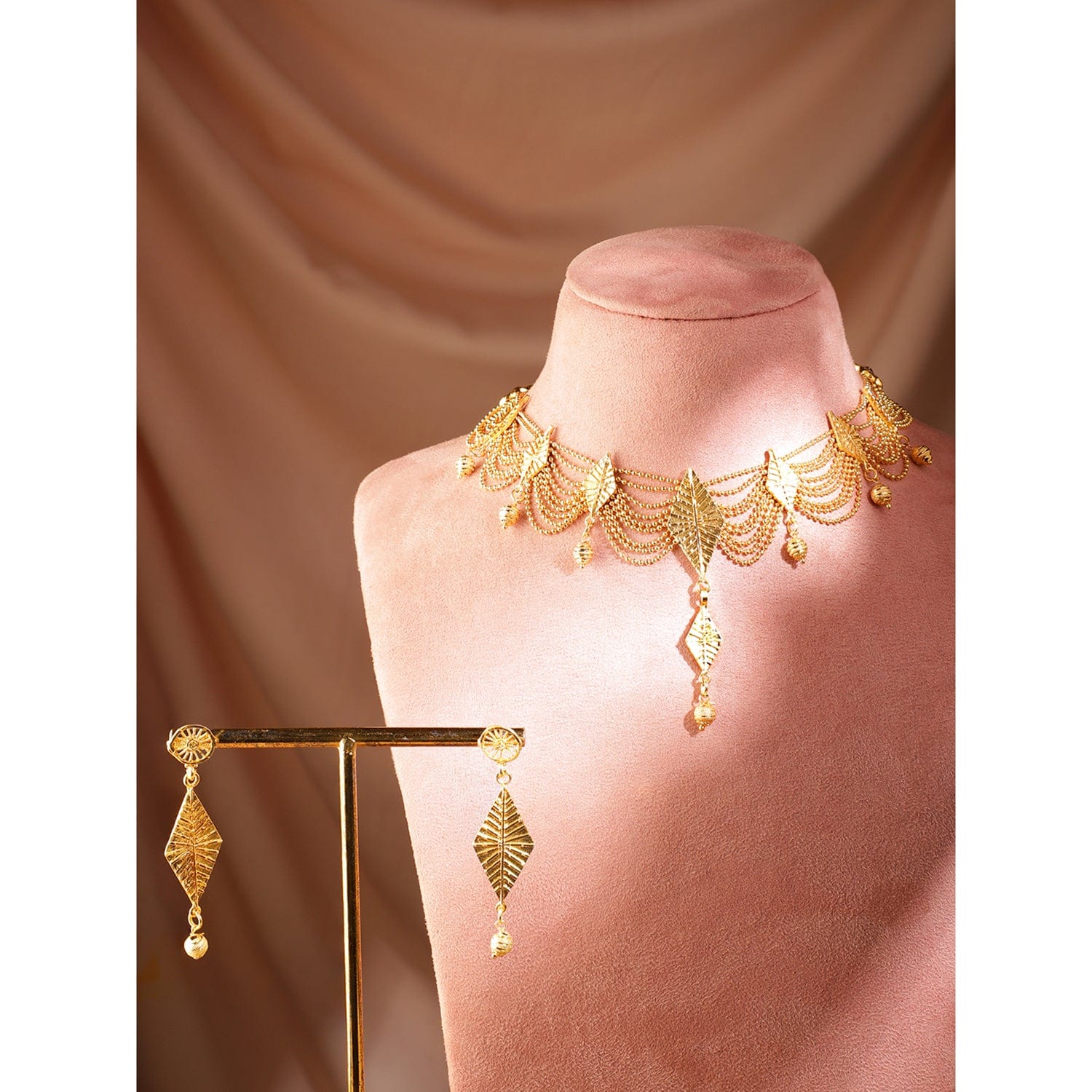 rubans-22k-gold-plated-multi-strand-necklace-set-with-leaf-motifs-and-matching-drop-earrings-for-womens-girls-necklaces-necklace-sets-chains-mangalsutra-1151182525.jpg