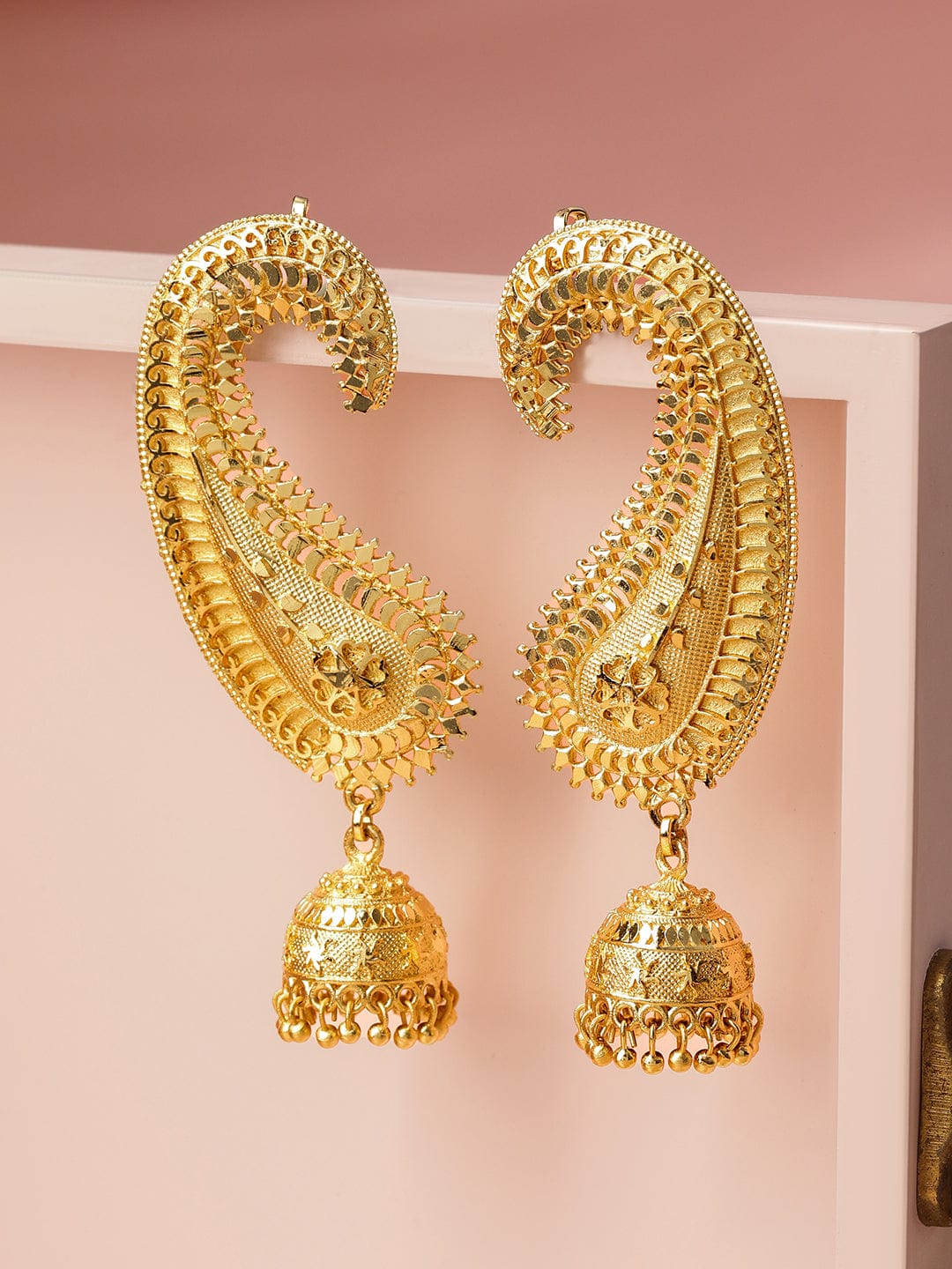 rubans-22k-gold-plated-oversized-paisley-ear-cuff-jhumka-earrings-with-ghungroo-dome-drop-jhumka-earrings-1172655390.jpg