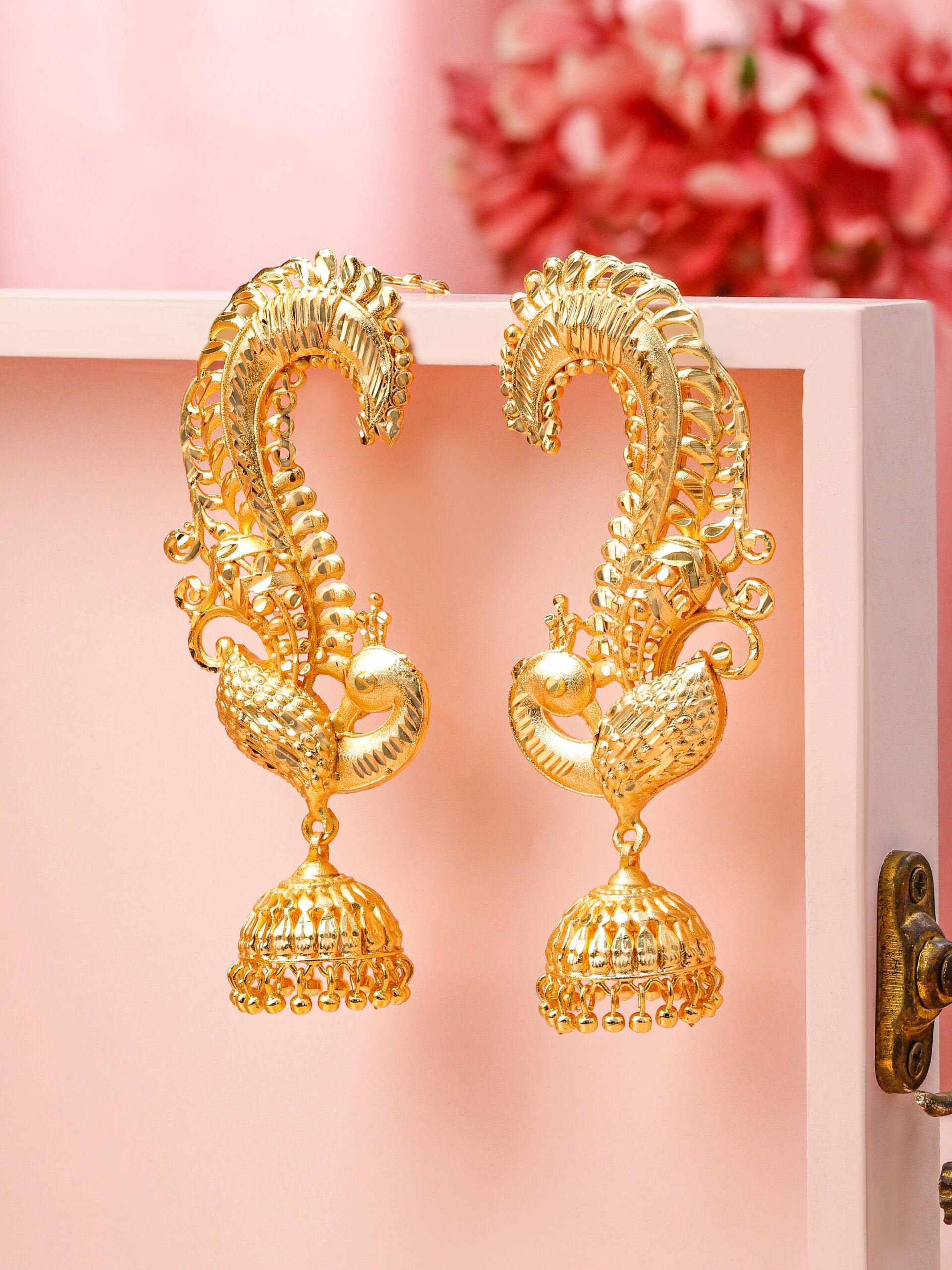 rubans-22k-gold-plated-oversized-peacock-ear-cuff-jhumka-earrings-with-ghungroo-dome-drop-jhumka-earrings-1170727243.jpg