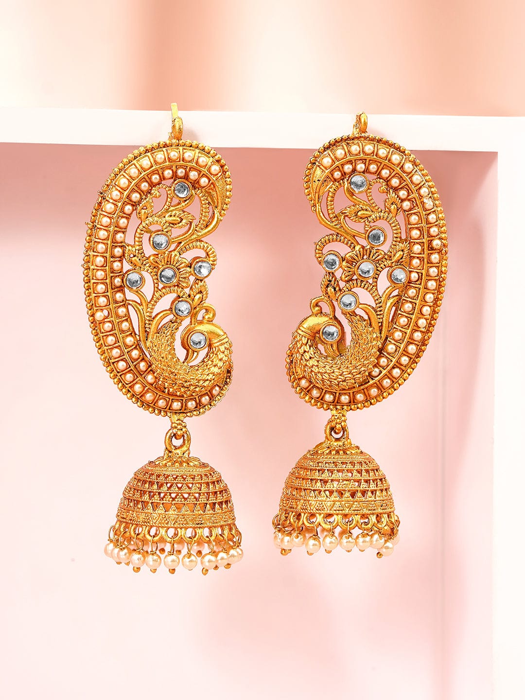 rubans-22k-gold-plated-peacock-motif-ear-cuff-jhumka-earrings-with-white-stone-pearl-drops-ear-cuff-earrings-1186129950.jpg