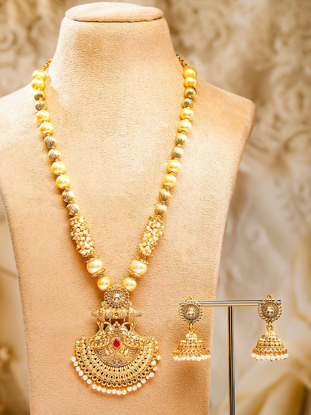 rubans-22k-gold-plated-pendant-jewellery-set-with-golden-pearl-beads-and-ruby-red-stone-necklaces-necklace-sets-chains-mangalsutra-1151354690.jpg