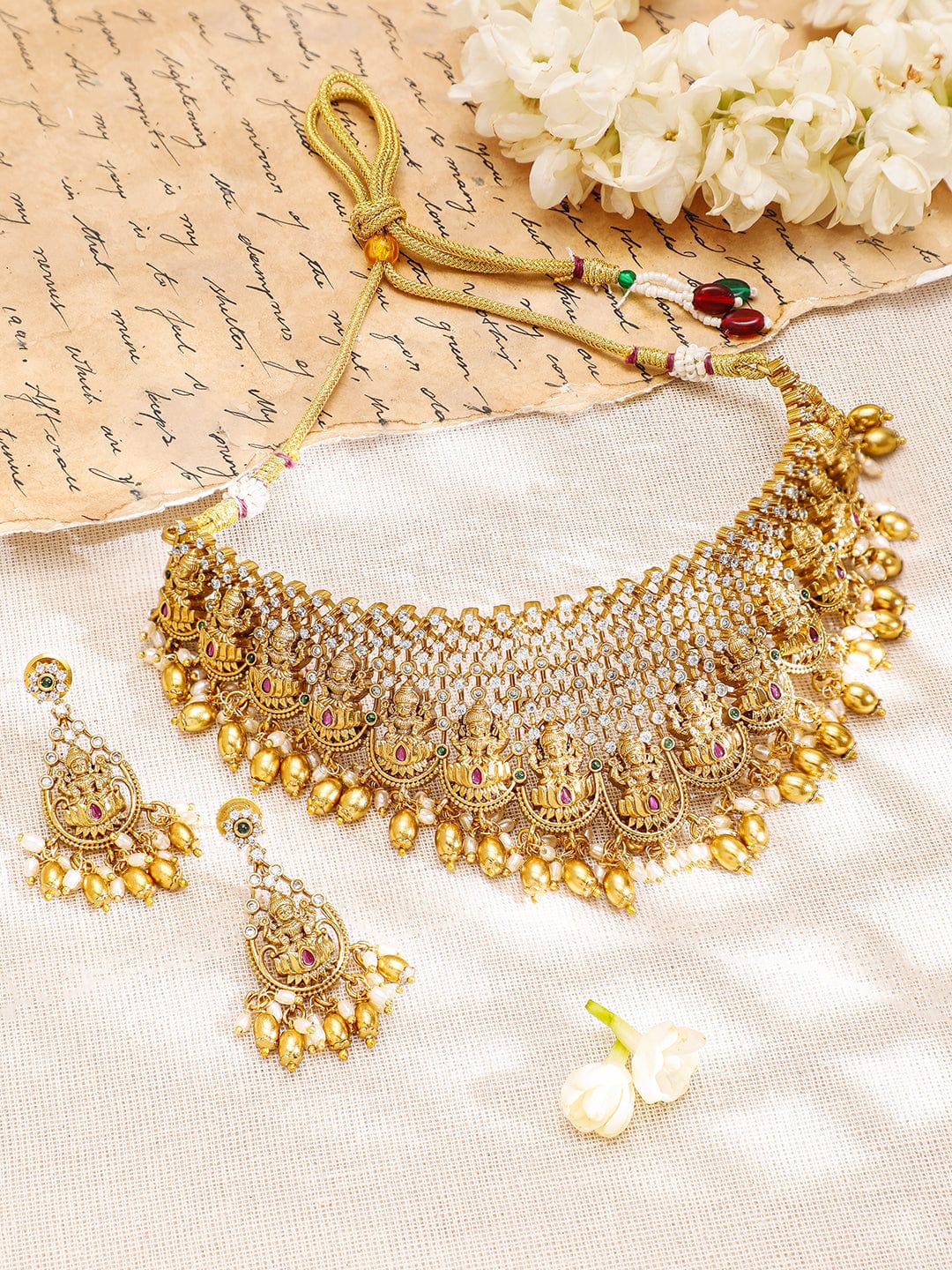 rubans-22k-gold-plated-pink-green-cubic-zirconia-divine-lakshmi-temple-choker-set-necklace-set-37531867611310.jpg