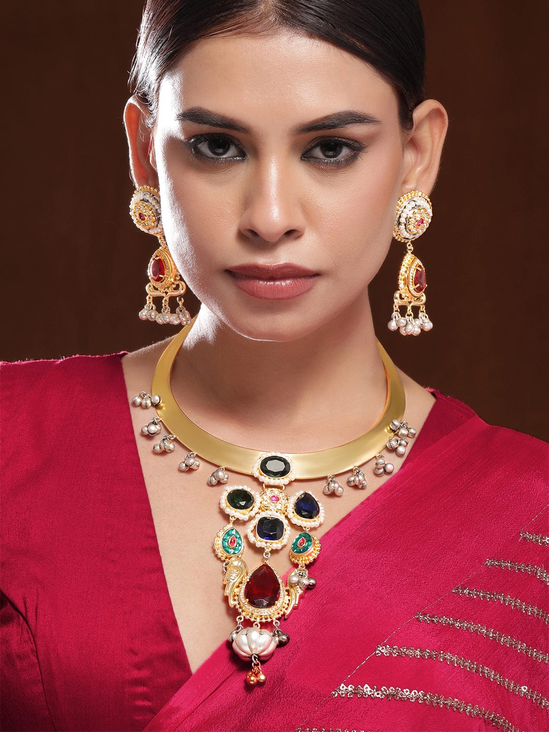 rubans-22k-gold-plated-ruby-emerald-blue-stone-studded-choker-set-with-gold-silver-beads-necklace-set-37493015314606.jpg