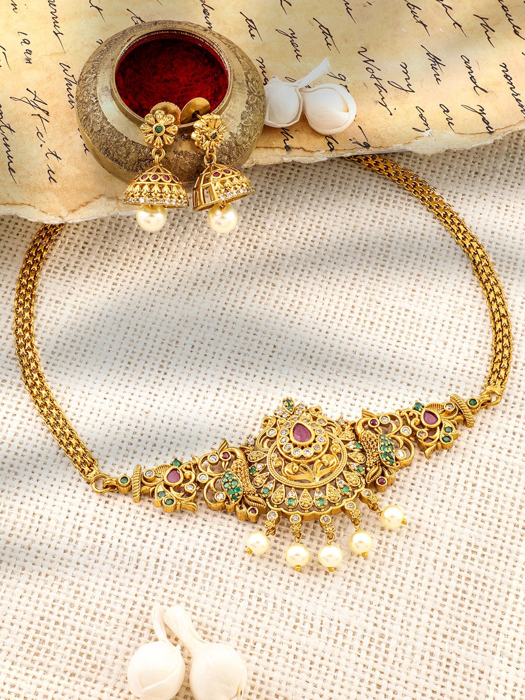 rubans-22k-gold-plated-ruby-emerald-cubic-zirconia-studded-choker-set-with-pearl-drops-necklace-set-1143857292.jpg