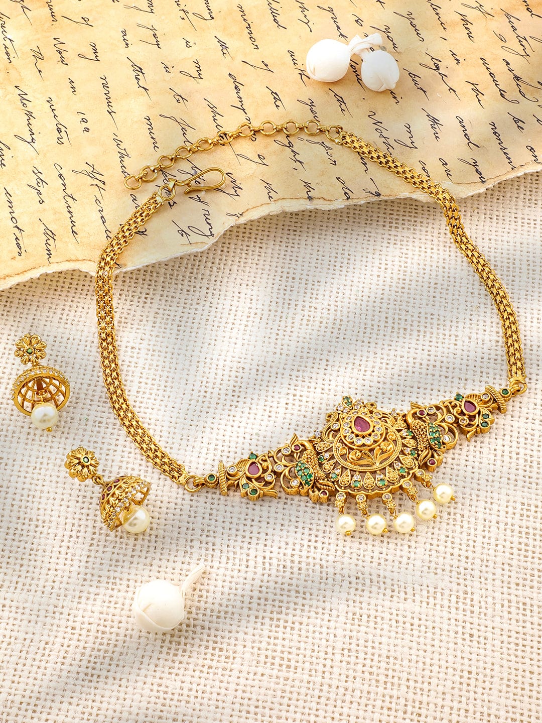 rubans-22k-gold-plated-ruby-emerald-cubic-zirconia-studded-choker-set-with-pearl-drops-necklace-set-1143857293.jpg