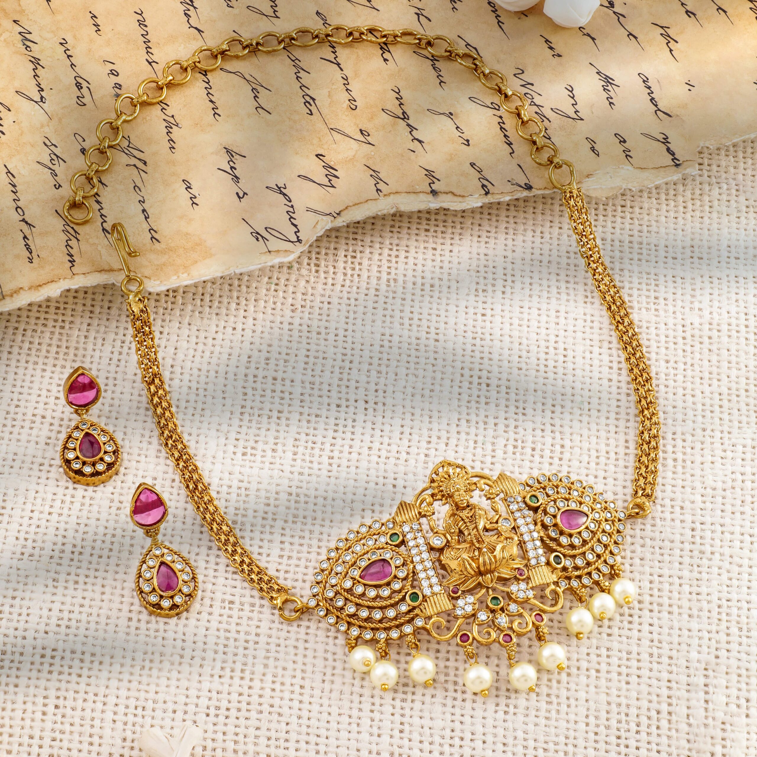 rubans-22k-gold-plated-ruby-pink-emerald-and-cubic-zirconia-studded-lakshmi-temple-choker-necklace-set-choker-set-37536120438958.jpg