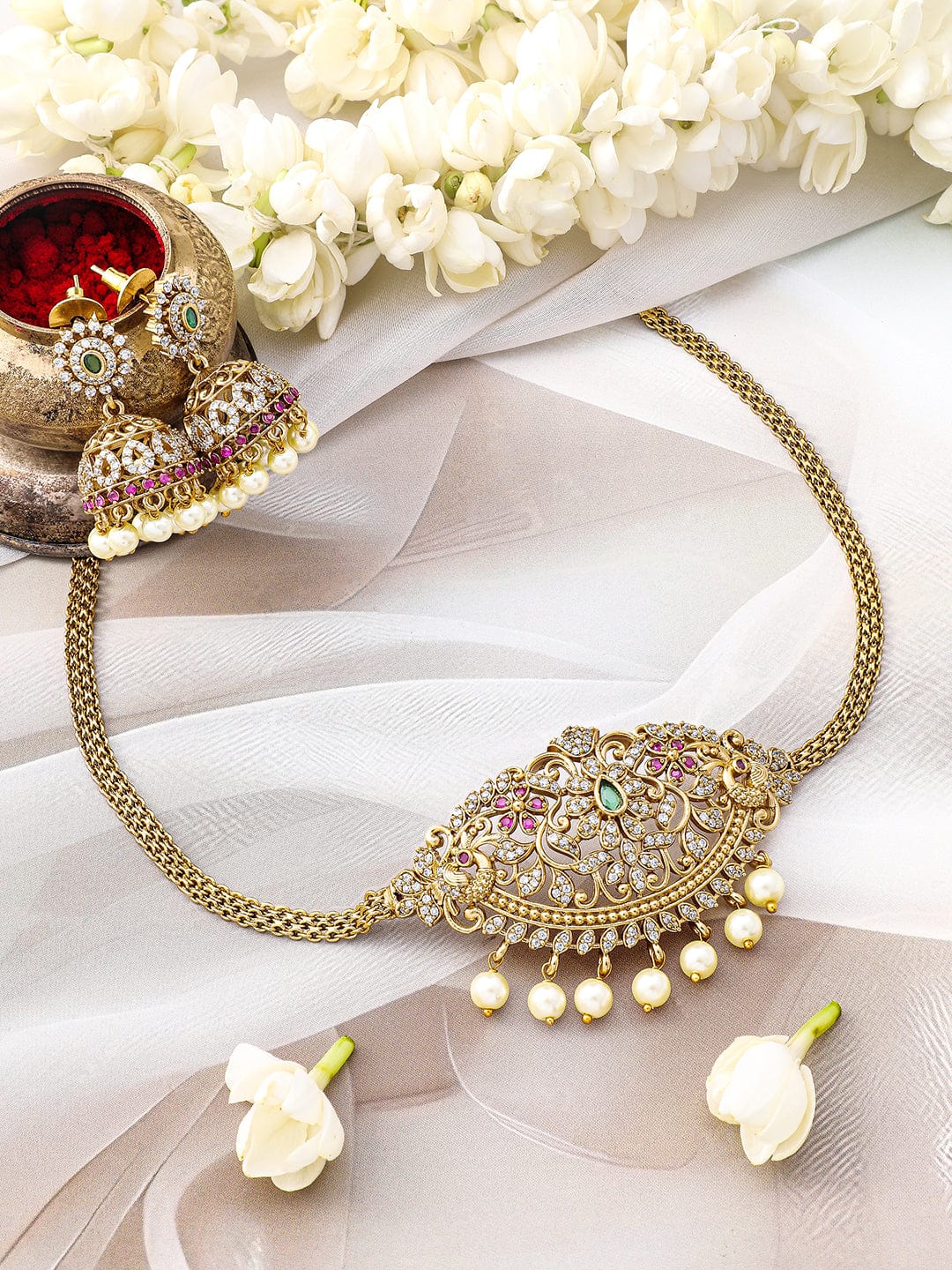rubans-22k-gold-plated-ruby-pink-emerald-green-cubic-zirconia-pearl-beaded-choker-set-jewellery-set-1143857151.jpg