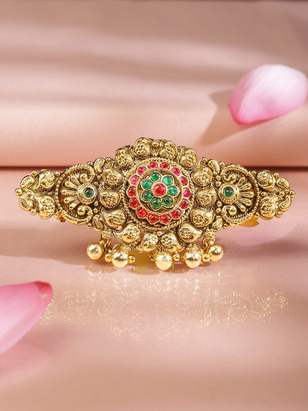 rubans-22k-gold-plated-ruby-pink-emerald-green-stone-studded-floral-temple-hair-clip-with-hanging-beads-hair-accessories-1170742896.jpg