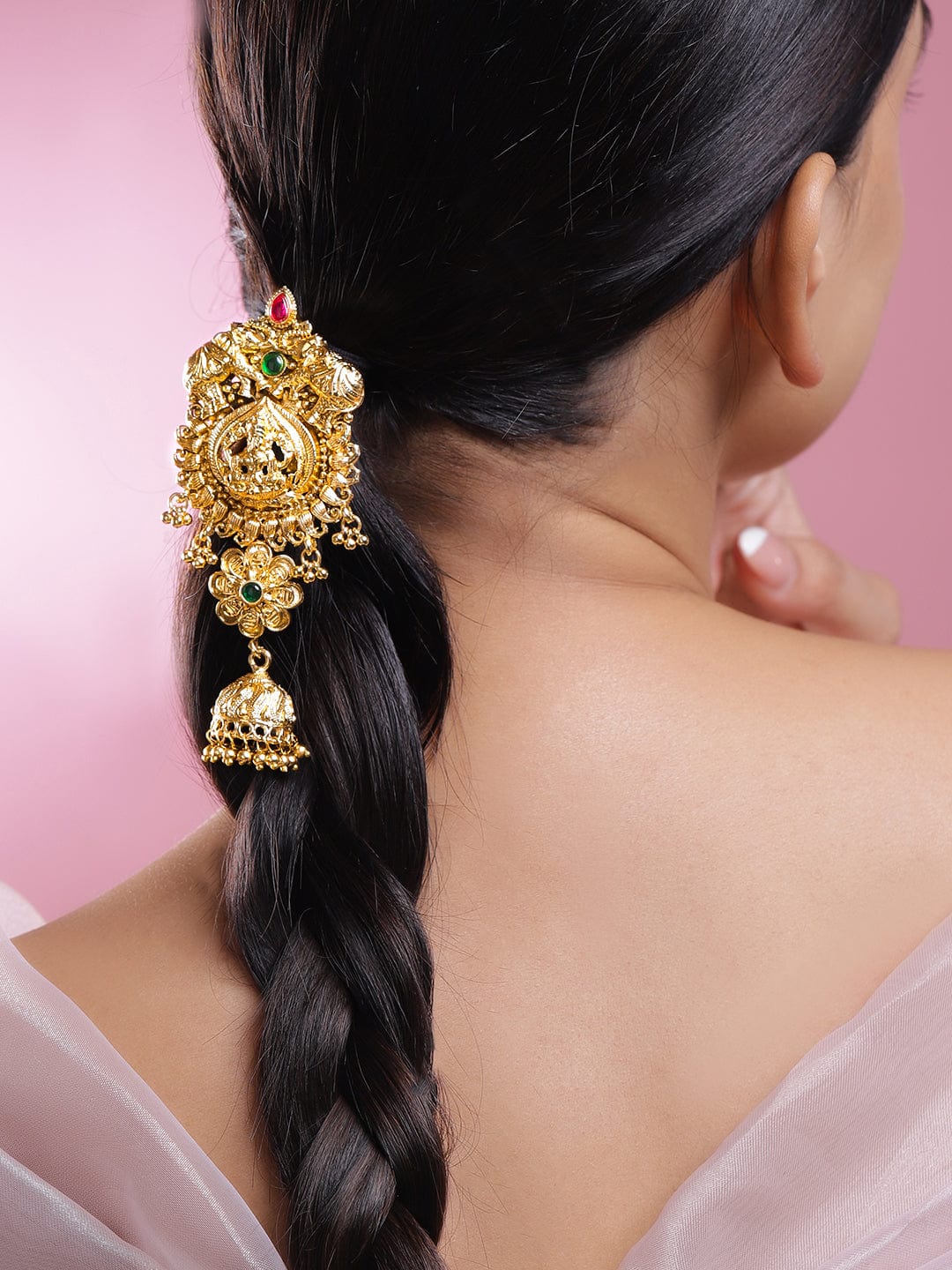 rubans-22k-gold-plated-ruby-pink-emerald-green-stone-studded-temple-braid-hair-accessory-with-divine-motif-jhumka-drop-hair-accessories-1170742909.jpg