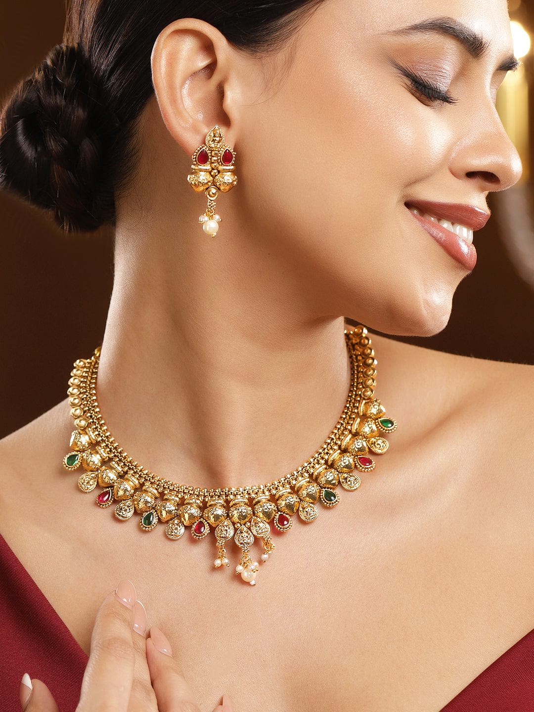 rubans-22k-gold-plated-ruby-pink-emerald-necklace-set-with-golden-beaded-design-and-pearl-drops-necklace-set-1180607022.jpg
