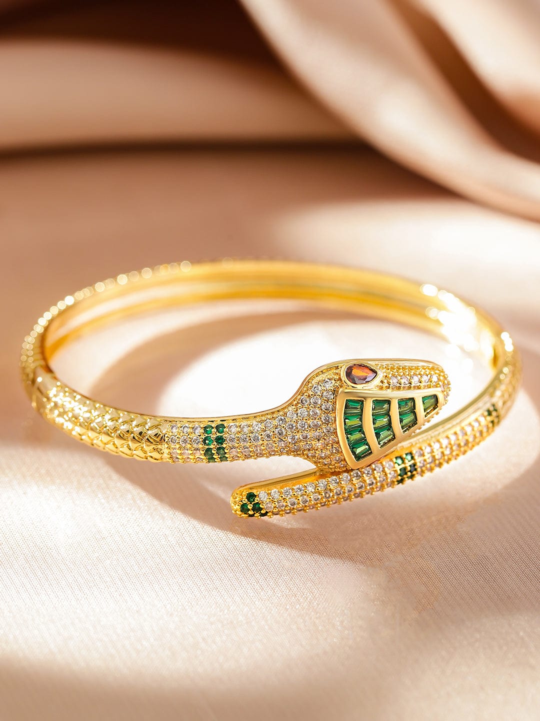 rubans-22k-gold-plated-snake-motif-bracelet-with-emerald-and-cubic-zirconia-bangles-bracelets-38034212028590.jpg