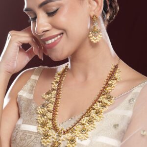 22K Gold-Plated Stone Studded Jewellery Set - Gold