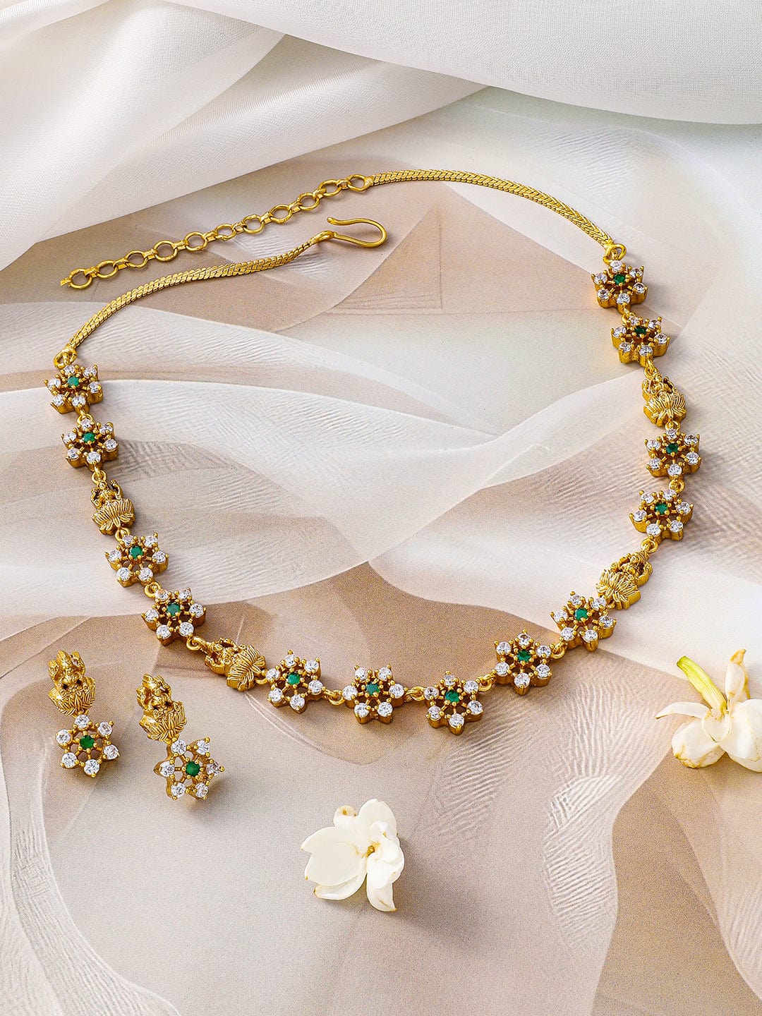 rubans-22k-gold-plated-temple-jewellery-set-with-lakshmi-motif-green-cz-floral-accents-necklace-set-1143857783.jpg