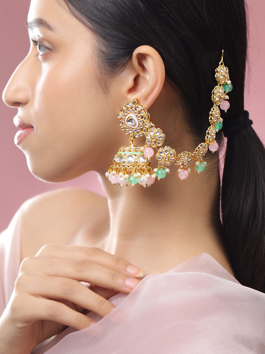 rubans-22k-gold-plated-white-kundan-kan-chain-earrings-with-pastel-green-pink-pearls-beads-and-enamel-detailing-jhumka-earrings-1171445399.jpg