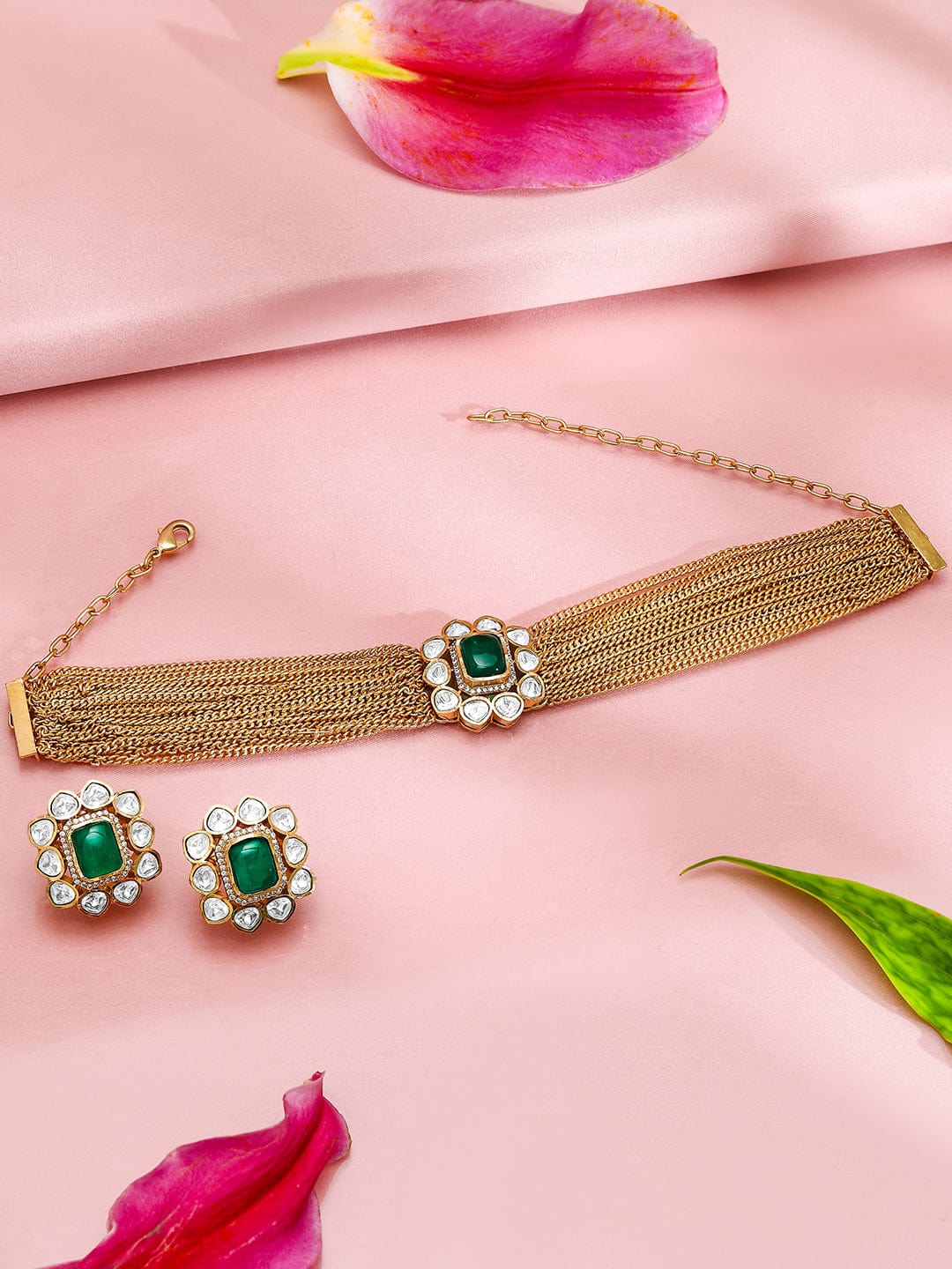 rubans-24k-gold-plated-emerald-green-kundan-studded-choker-set-with-floral-stud-earrings-jewellery-set-1143859366.jpg