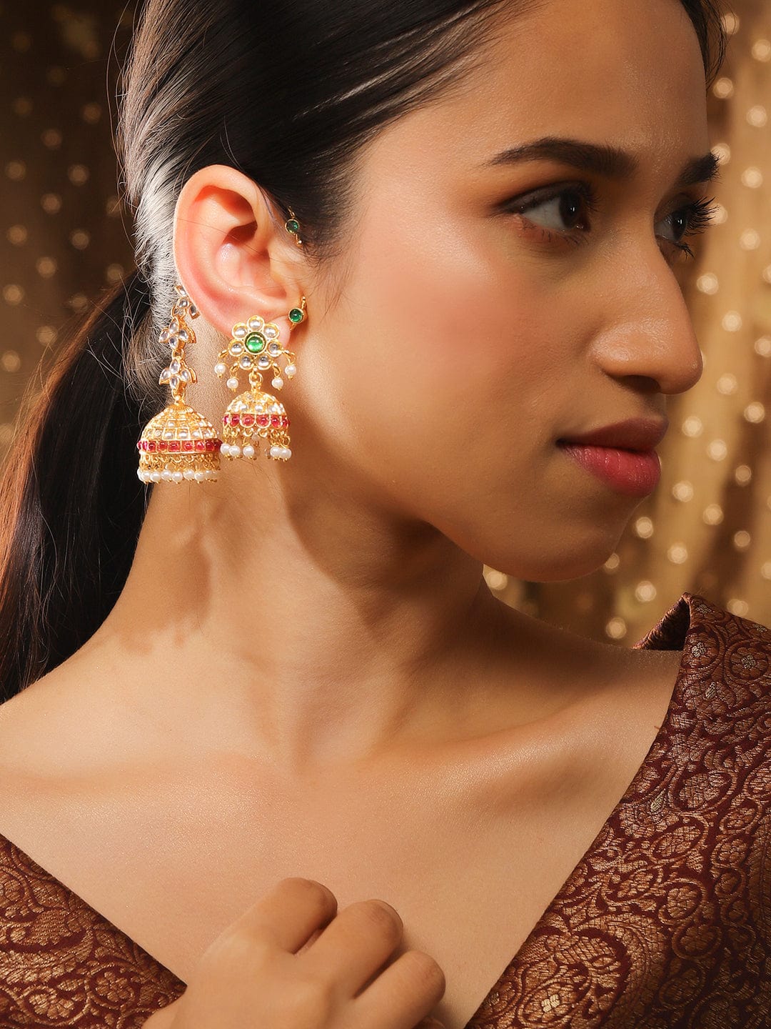 rubans-24k-gold-plated-emerald-ruby-pink-kundan-studded-floral-jhumka-ear-cuff-earrings-earrings-1144223646.jpg