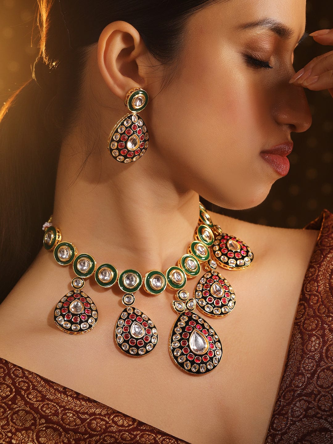 rubans-24k-gold-plated-green-black-enamel-border-ruby-pink-white-kundan-necklace-set-necklace-set-1176600656.jpg