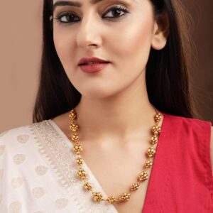 24K Gold Plated Handcrafted Temple Necklace - Gold