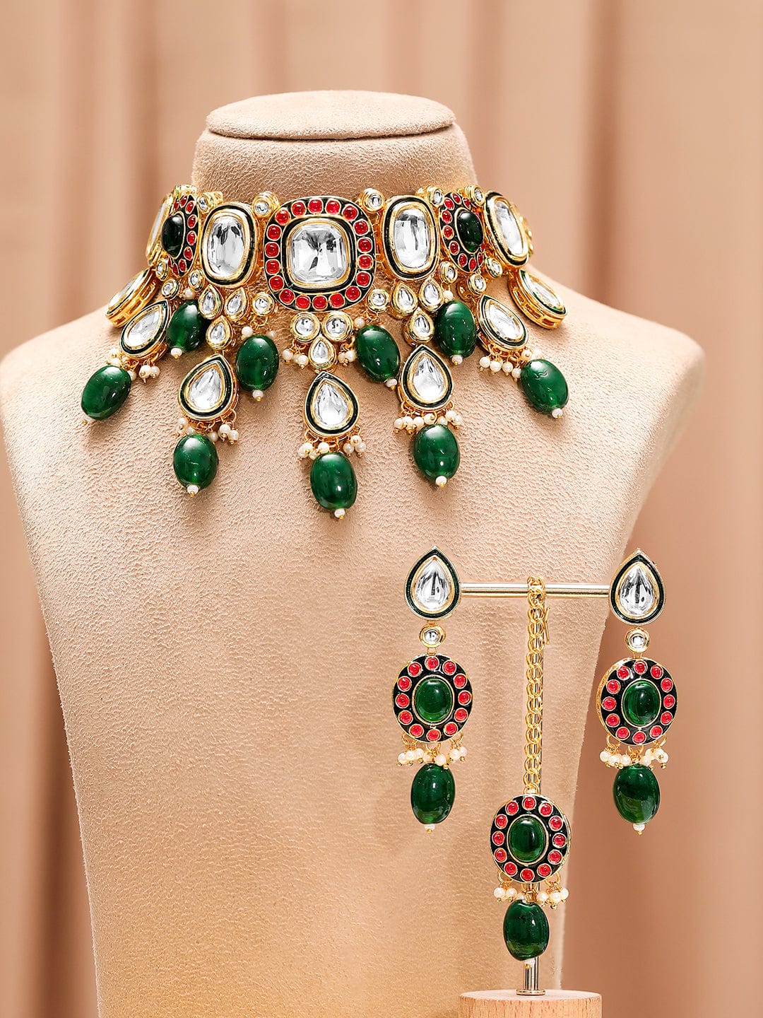 rubans-24k-gold-plated-kundan-green-beaded-choker-necklace-set-with-red-stone-accents-necklace-sets-1143858311.jpg