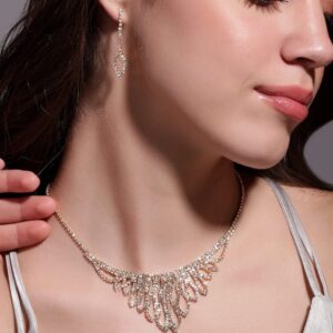 Aurora's Golden Brilliance Zircon Jewellery Set - Gold