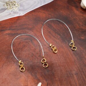 Dual Gold & Silver-Plated Invisible Ear Kan Chain for Earring Support
