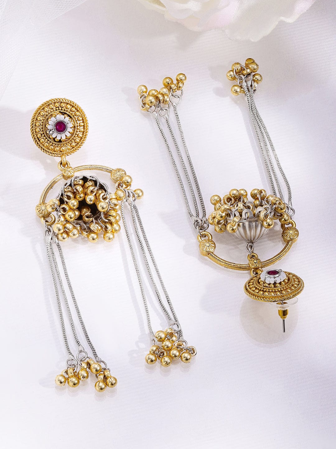 rubans-dual-tone-oxidized-silver-plated-gold-beaded-dome-jhumka-earrings-with-ruby-chain-dangles-jhumka-earrings-1168095008.jpg