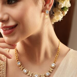Gold-Plated Beaded Jewellery Set - Gold