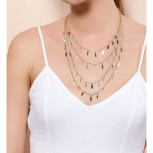 Gold Plated Multi Layer Necklace - Gold